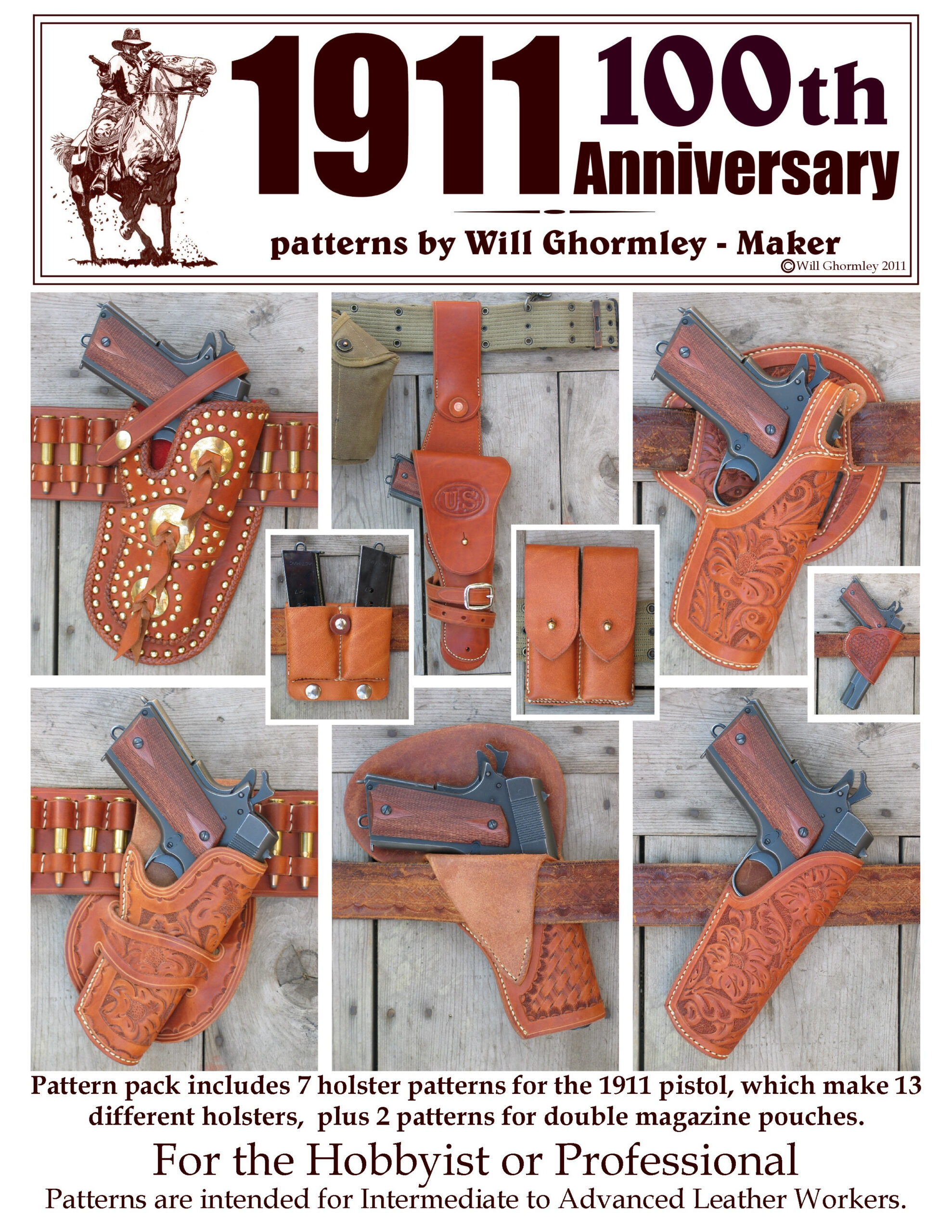 Will Ghormley - Maker, Old West Collection Patterns, Historically in Downloadable Holster Free Printable Leather Holster Patterns