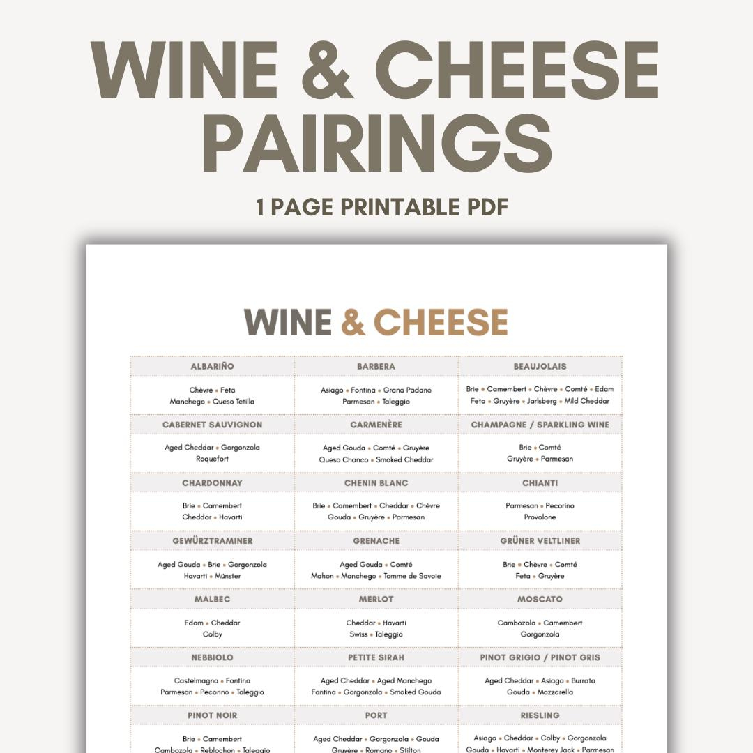 Wine And Cheese Pairings Chart Printable Pdf, Cheese For Cheese inside Wine And Cheese Pairing Chart Printable