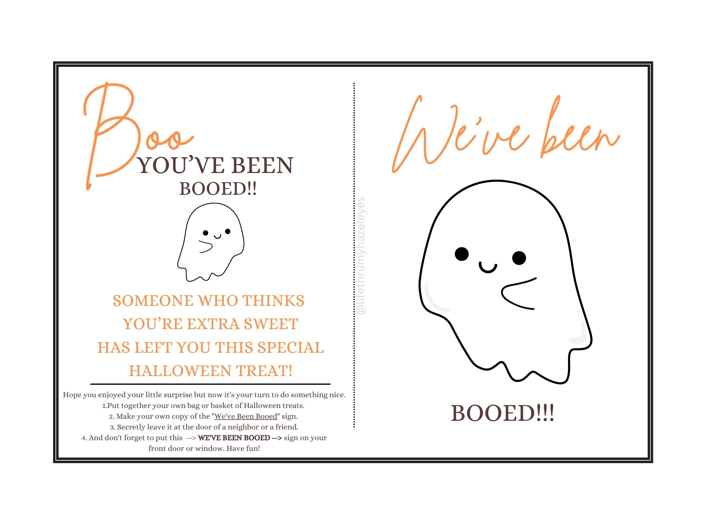You Have Been Booed! Free Printable - Life Thru My Hazel Eyes with Free Printable You&amp;#039;Ve Been Booed Printable