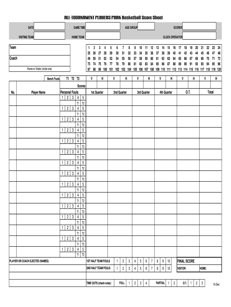 Youth Basketball Score Sheet Printable: Fill Out &amp;amp; Sign Online with Youth Basketball Score Sheet Printable