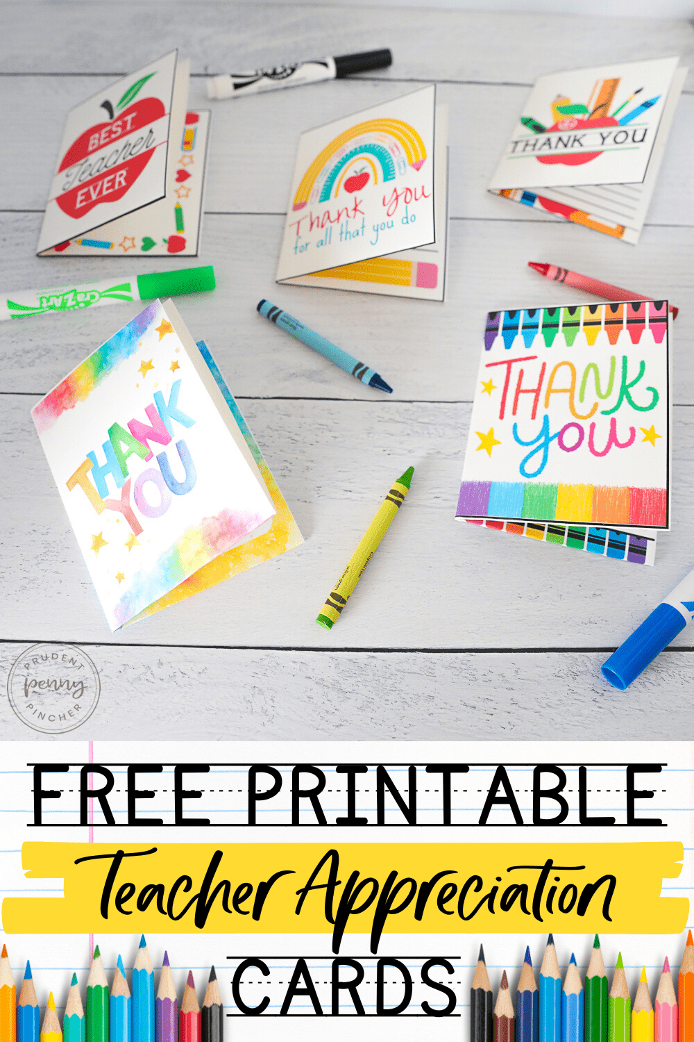 10 Free Teacher Appreciation Card Printables - Prudent Penny Pincher throughout Free Printable Teacher Thank You Cards