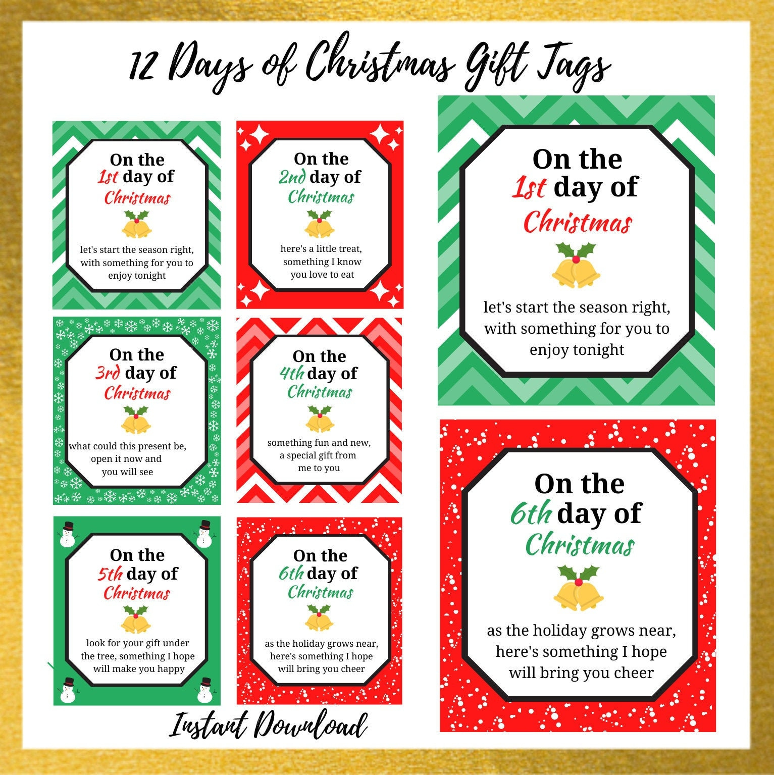 12 Days Of Christmas Gift Tags | 12 Days Of Christmas Printable regarding Printable 12 Days Of Christmas Tags