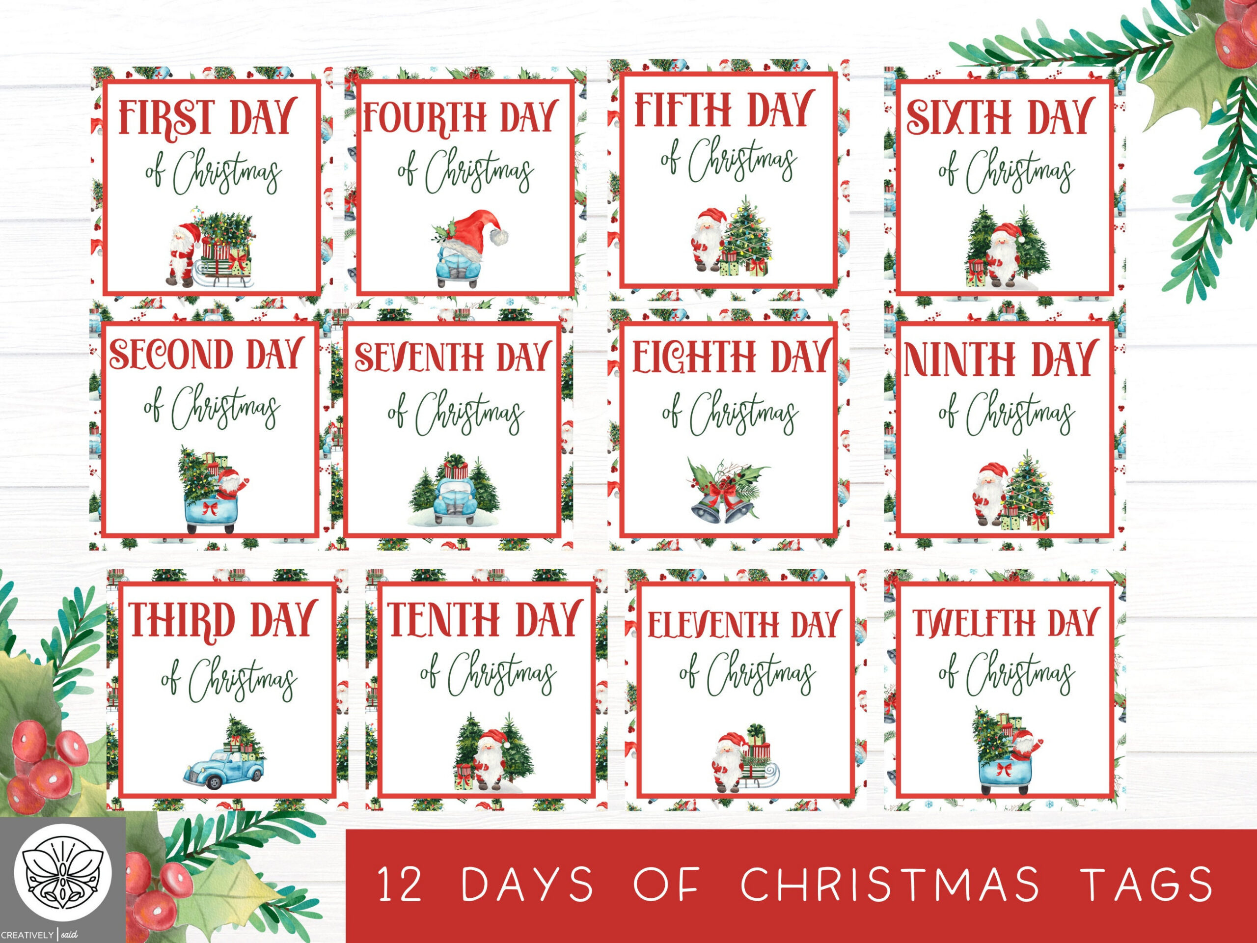 12 Days Of Christmas Tags | Twelve Days Of Christmas | Printable with regard to 12 Days of Christmas Printable Tags