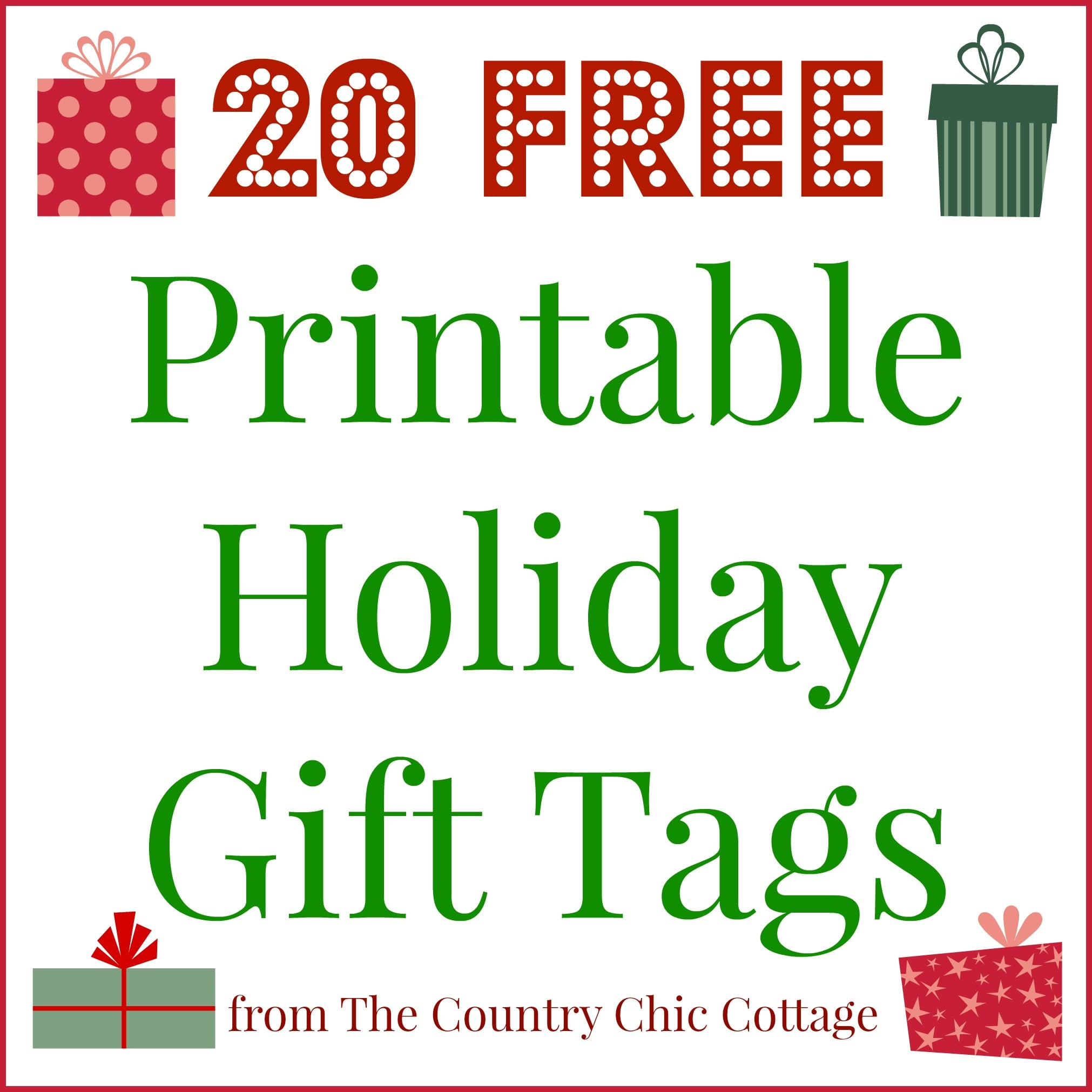 20 Printable Holiday Gift Tags (For Free!!) - Angie Holden The with regard to Christmas Gift Tags Printable