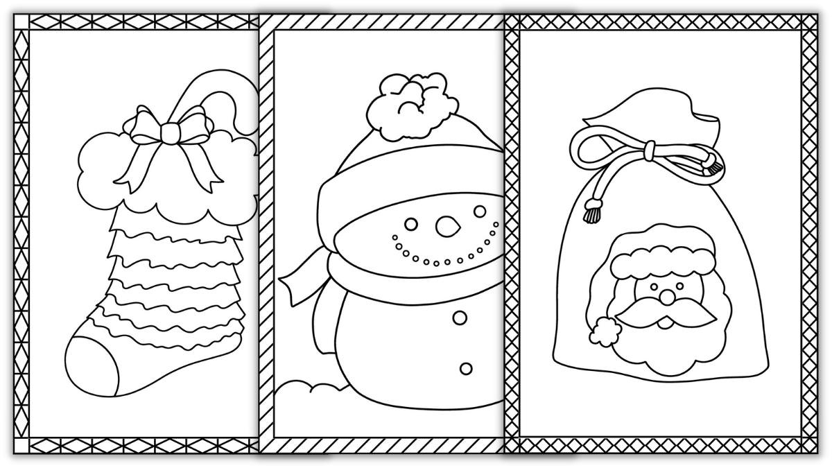 3 Cute Free Printable Holiday Cards To Color (For Kids &amp;amp; Adults with Printable Christmas Card Template For Kids