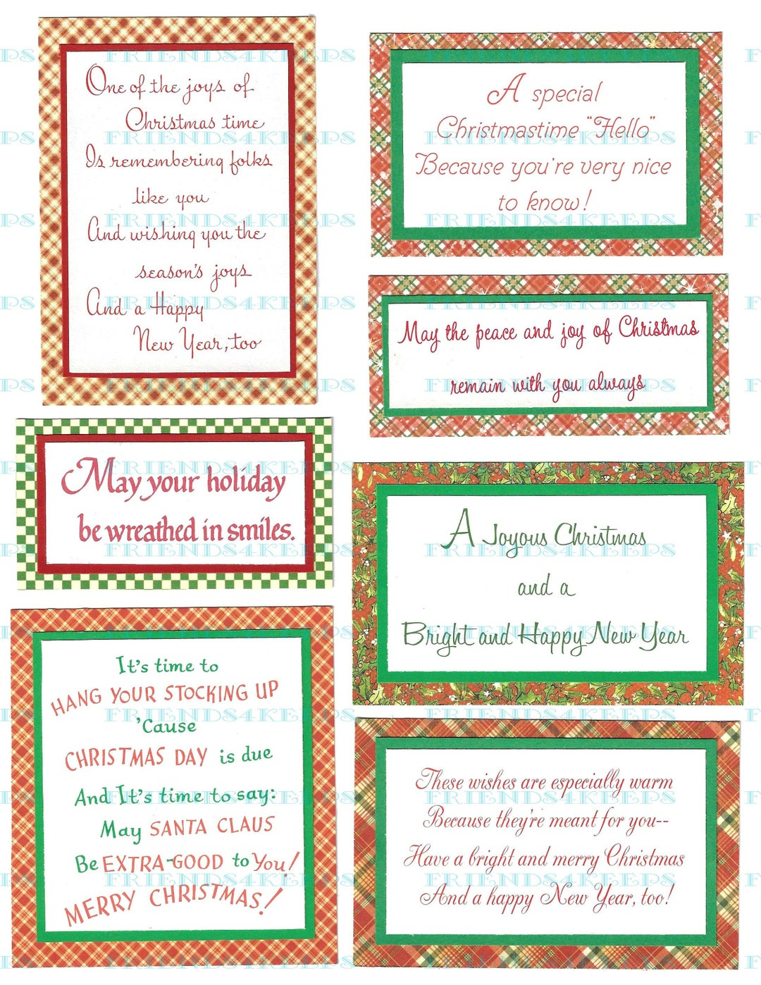 40 Printable Christmas Greetings / Verses From Vintage Xmas Cards within Free Printable Christmas Card Sentiments