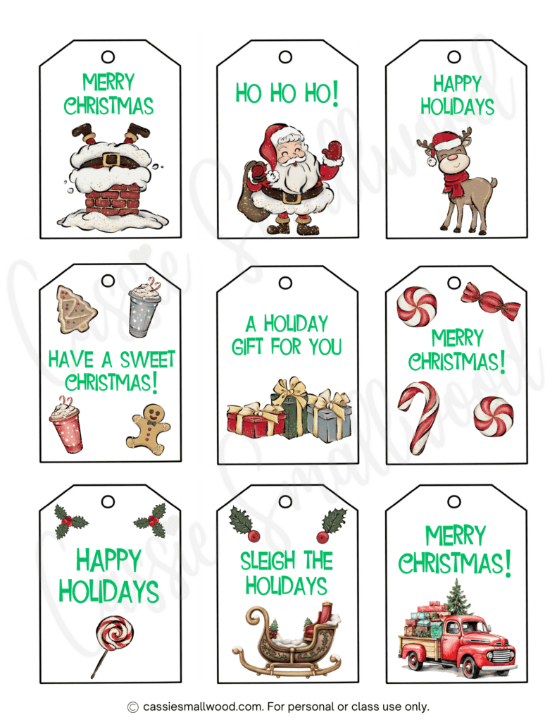 400+ Cutest Printable Christmas Tags (Free Pdf) - Cassie Smallwood intended for Christmas Price Tags Printable Free