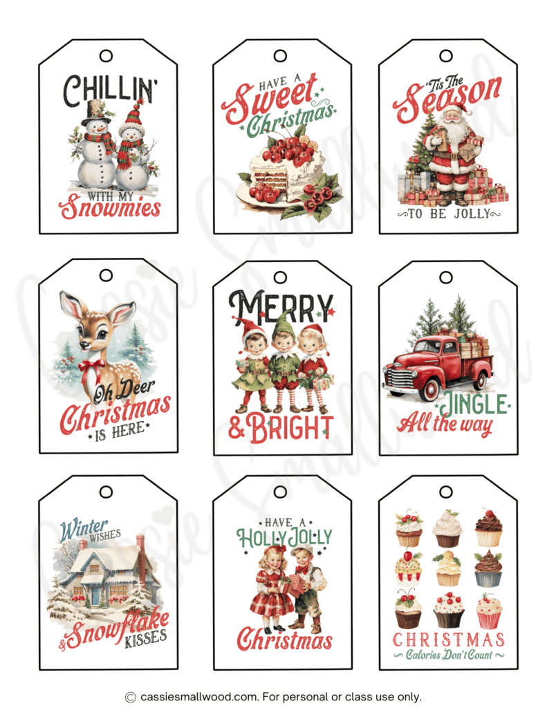 400+ Cutest Printable Christmas Tags (Free Pdf) - Cassie Smallwood pertaining to Christmas Present Tags Printable