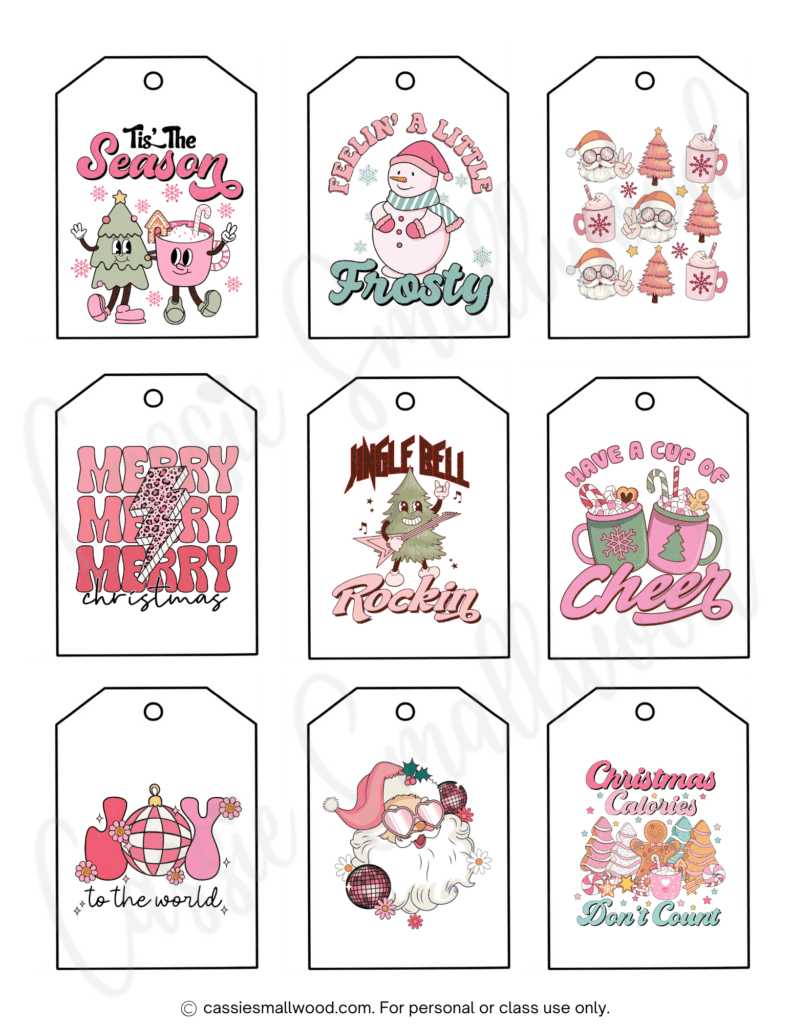 400+ Cutest Printable Christmas Tags (Free Pdf) - Cassie Smallwood with regard to Christmas Name Tags Printable Free