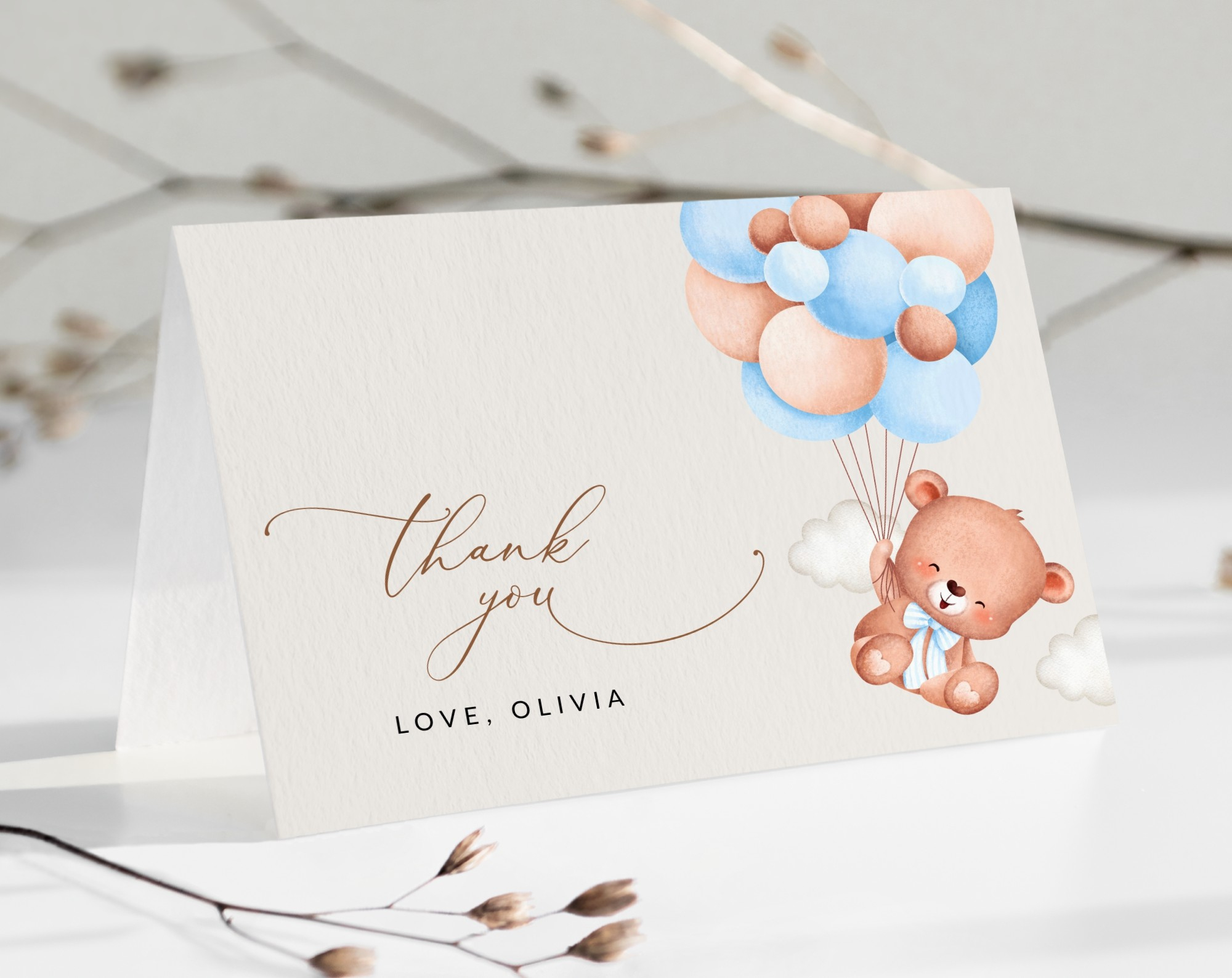 Baby Shower Thank You Cards - Strawberry And Hearts intended for Baby Boy Shower Thank You Cards Printable