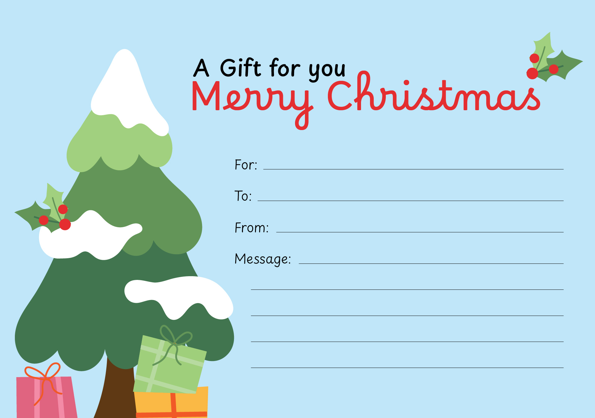 Black And White Holiday Christmas Cards - 15 Free Pdf Printables for Printable Christmas Card to and From