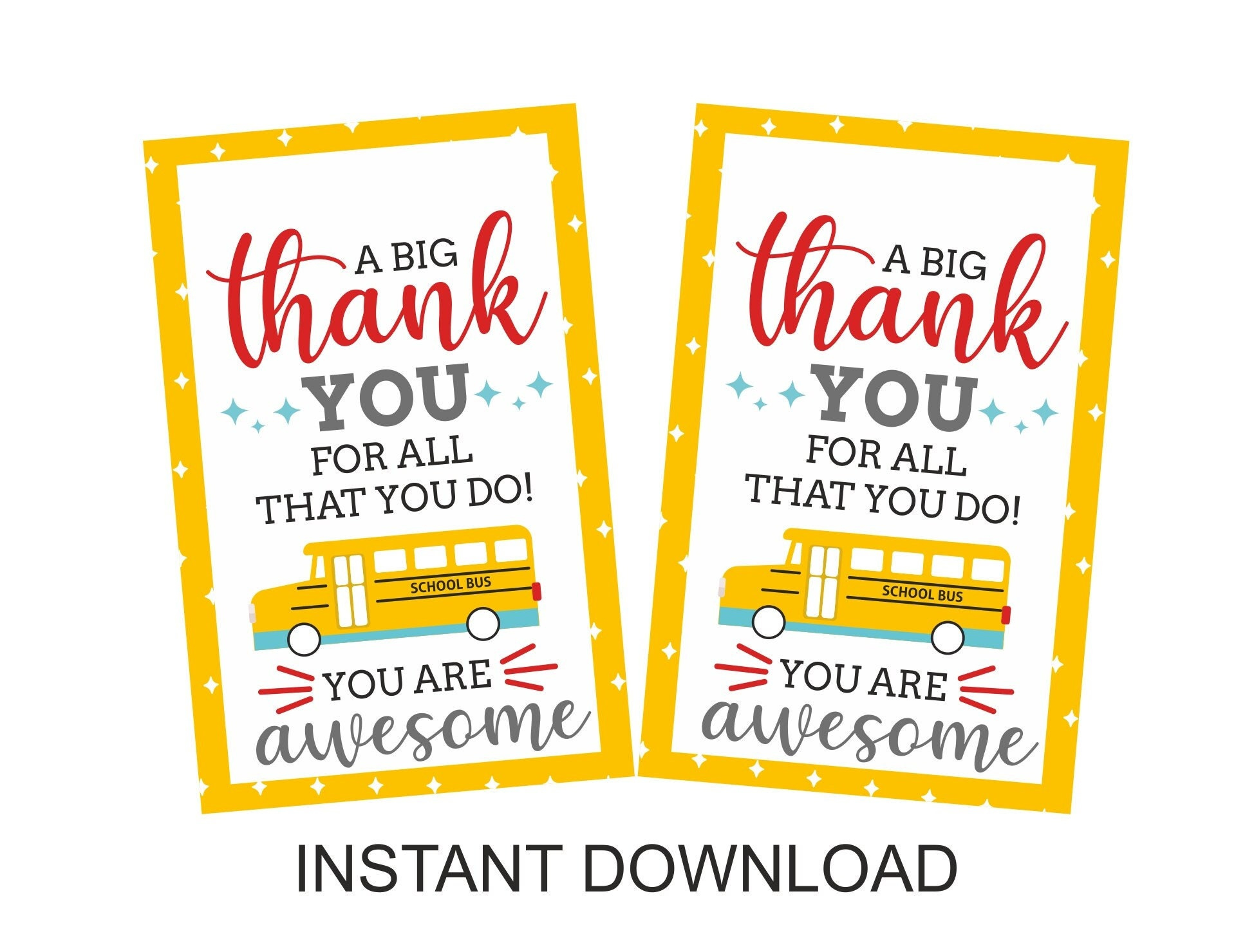 Bus Driver Appreciation Gift Tag Printable / Bus Driver Tags regarding Free Printable Thank You Cards For Bus Driver