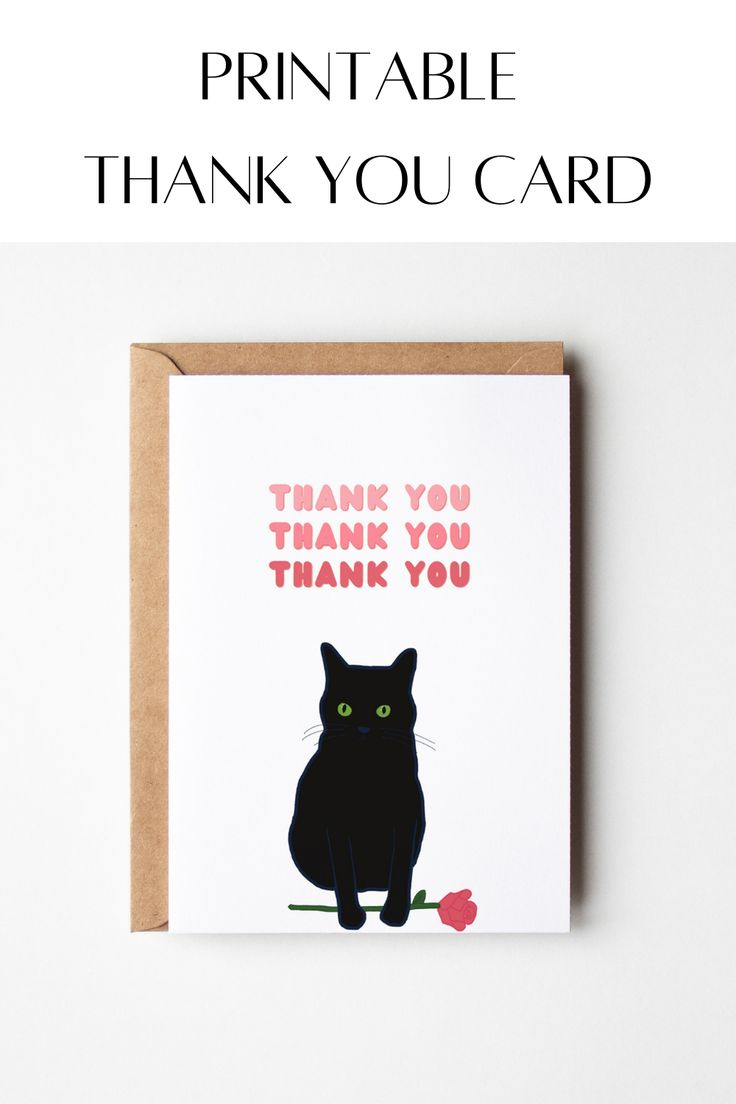 Cat Thank You Card | Funny Thank You Card | Instant Download pertaining to Funny Thank You Cards Printable Free