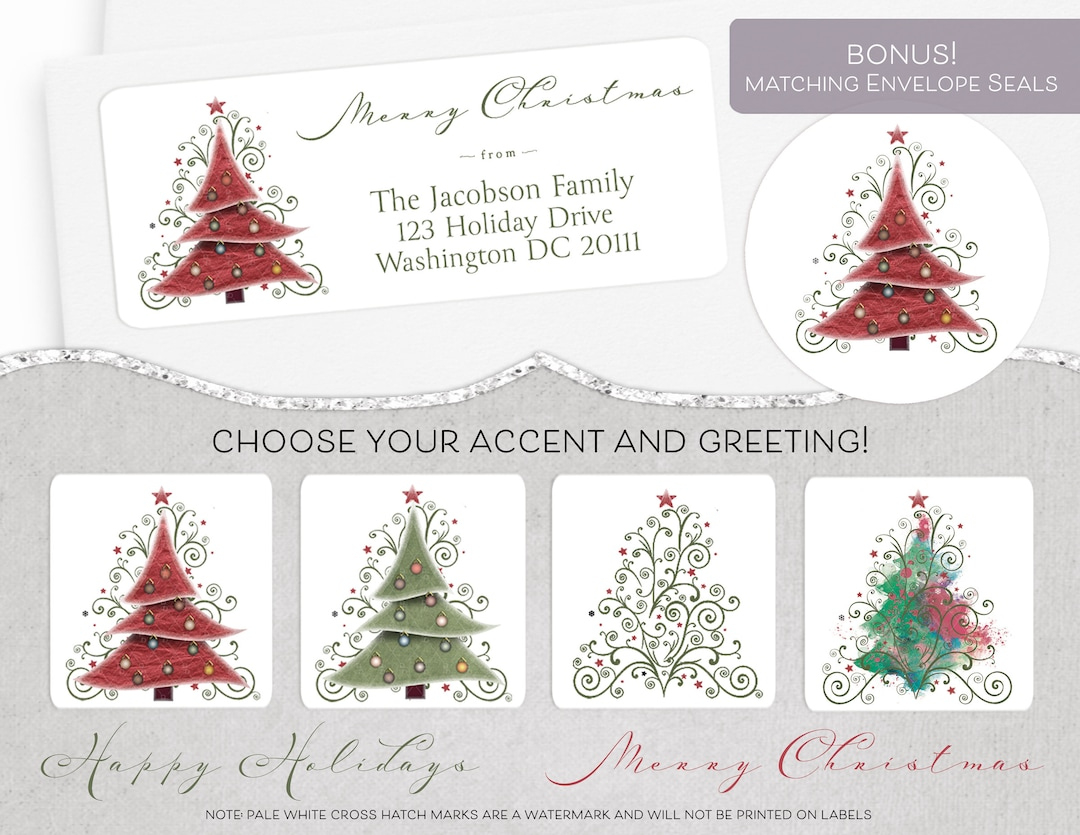 Christmas Address Label, Holiday Address Label, Return Address inside Christmas Card Mailing Labels Printable