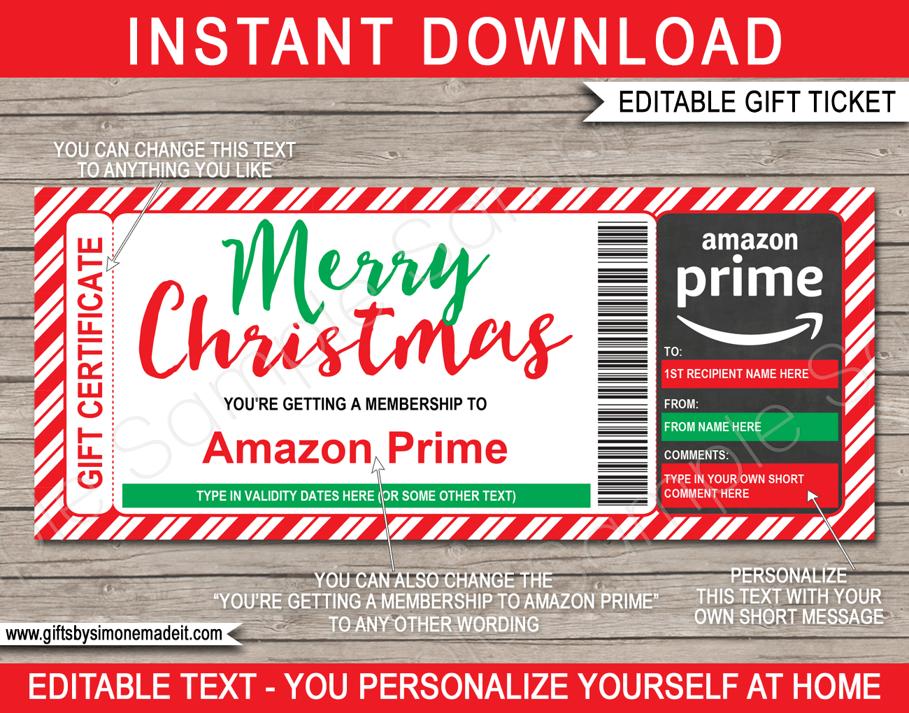 Christmas Amazon Prime Gift Certificate inside Amazon Gift Card Printable At Home Christmas