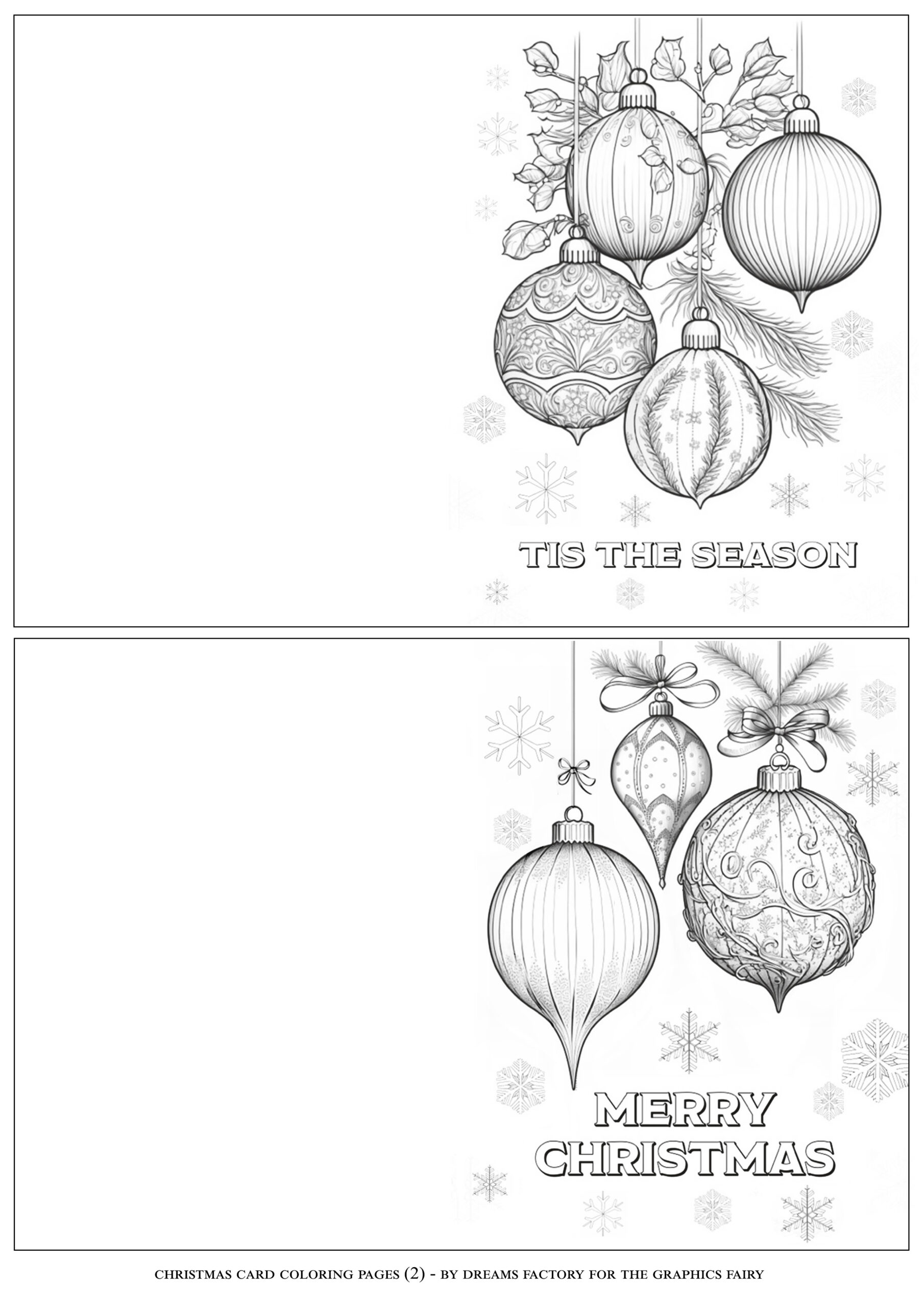 Christmas Card Coloring Pages! - The Graphics Fairy with regard to Free Printable Christmas Card Black And White