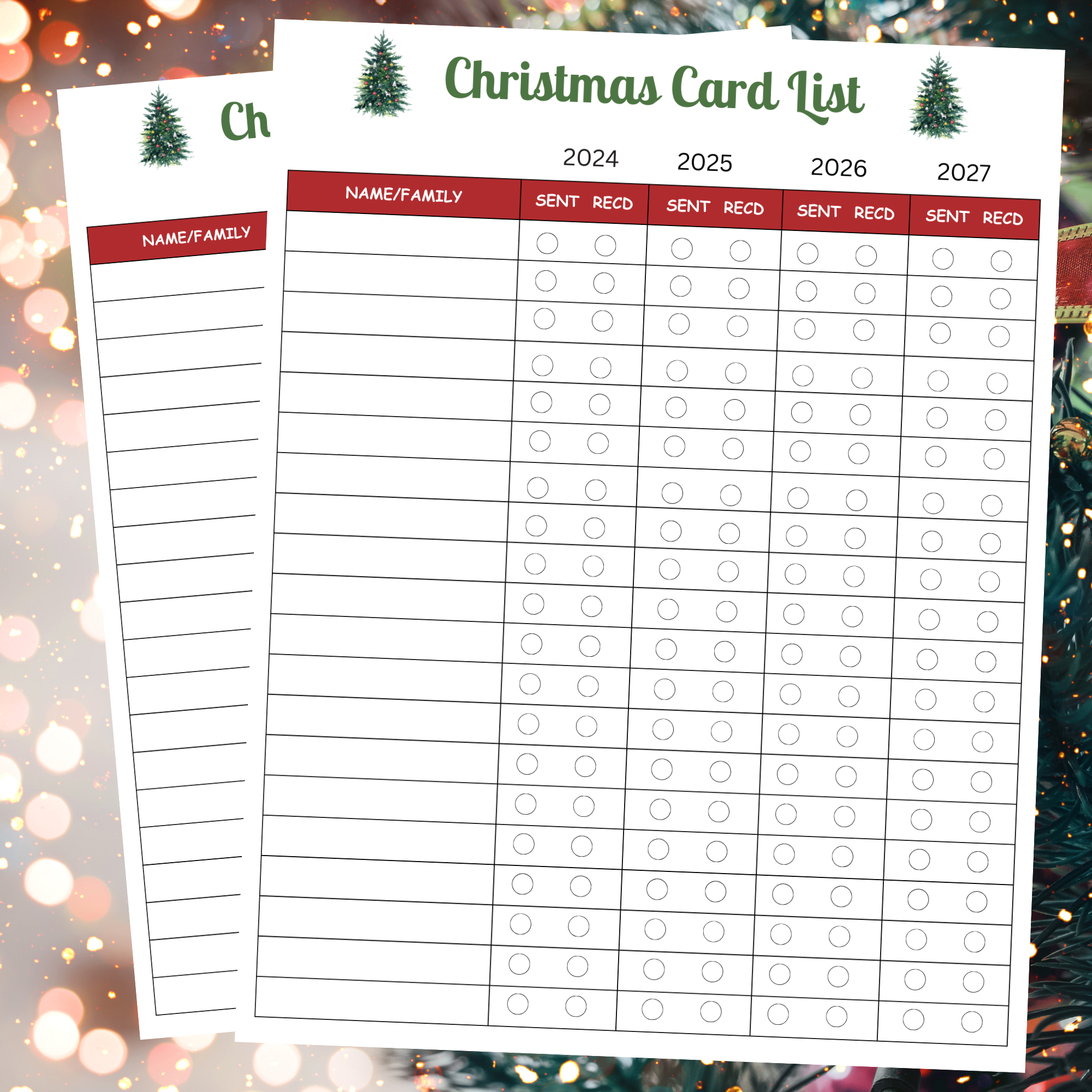 Christmas Card List Printable Checklist (Instant Download) inside Printable Christmas Card List 2025
