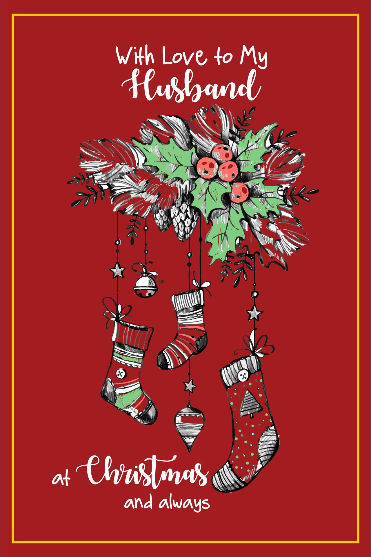 Christmas Cards For Him Romantic - 10 Free Pdf Printables | Printablee in Free Printable Christmas Card For My Husband