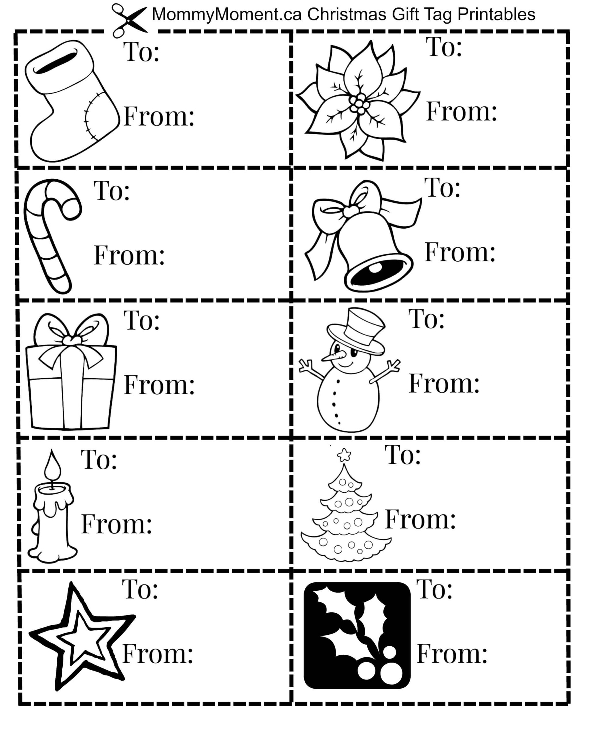 Christmas Gift Tag Printables - Mommy Moment with Printable Coloring Christmas Tags