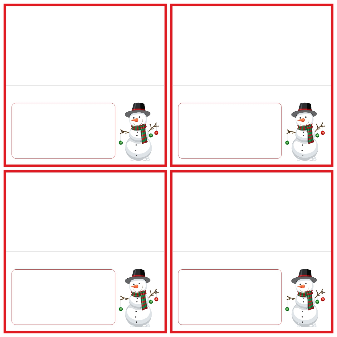 Christmas Name Cards - 11 Free Pdf Printables | Printablee inside Christmas Table Name Tags Printable Free