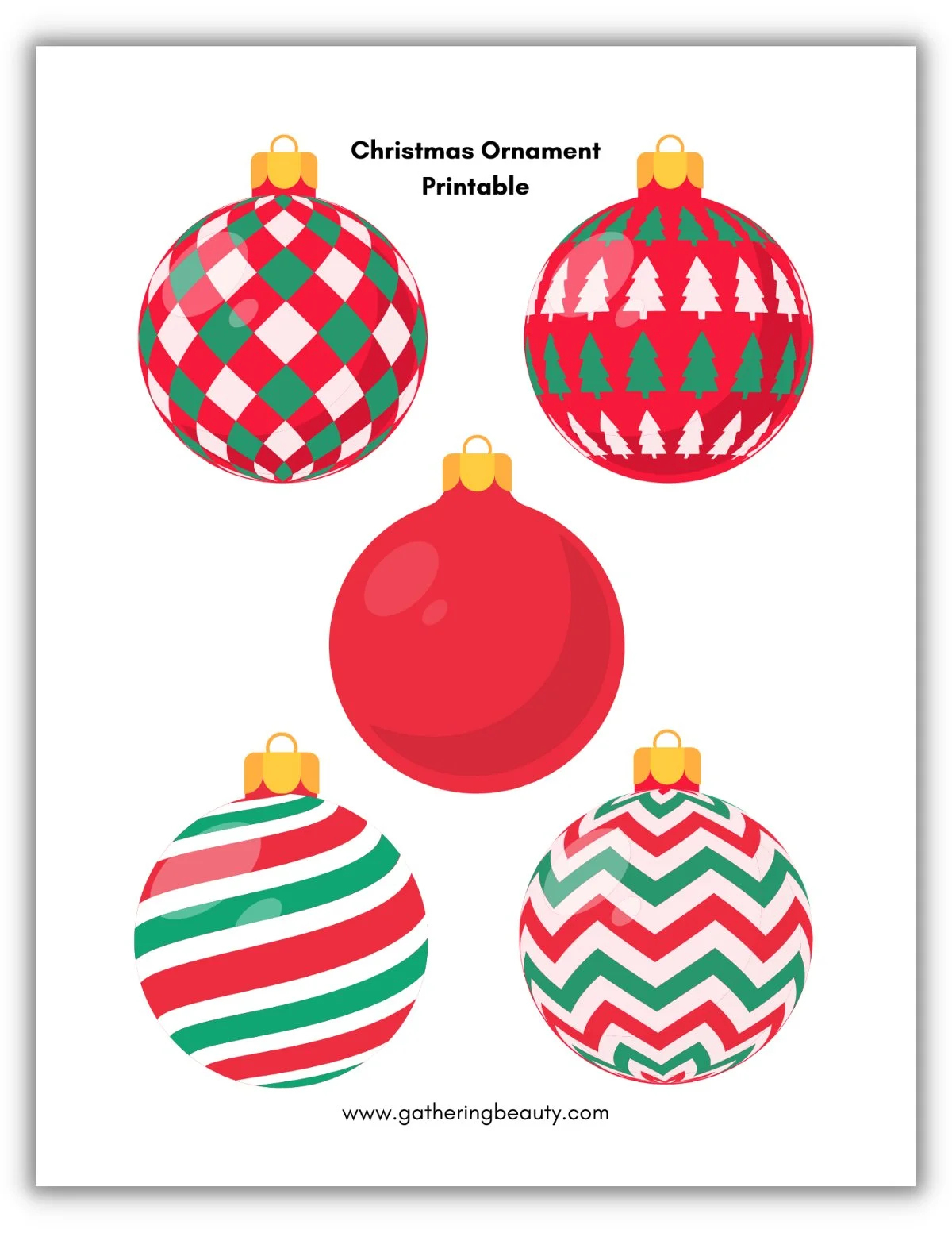 Christmas Ornament Printable — Gathering Beauty with Christmas Printable Decorations