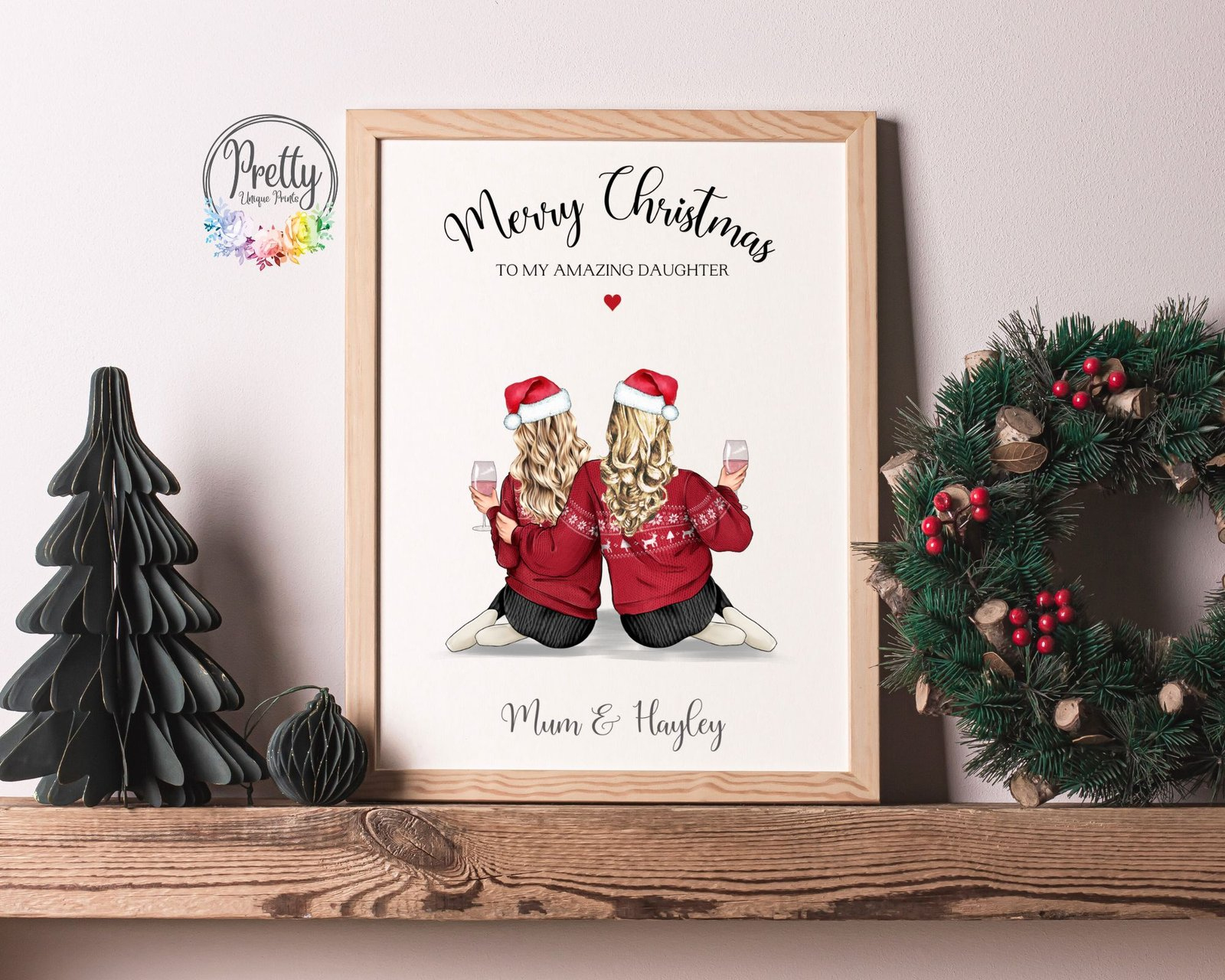 Christmas Print For Daughter | Pretty Unique Prints Ltd. with Printable Christmas Card For Daughter