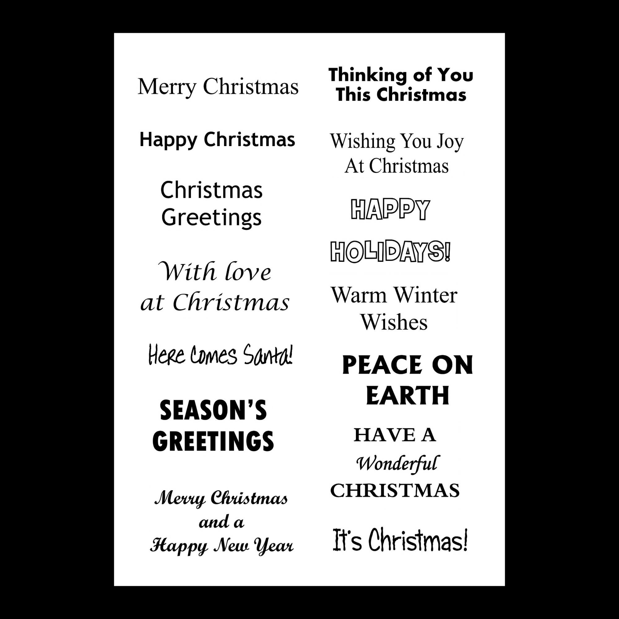 Christmas Sentiments Digital Sheet, Printable Festive Sentiments intended for Free Printable Christmas Card Sentiments