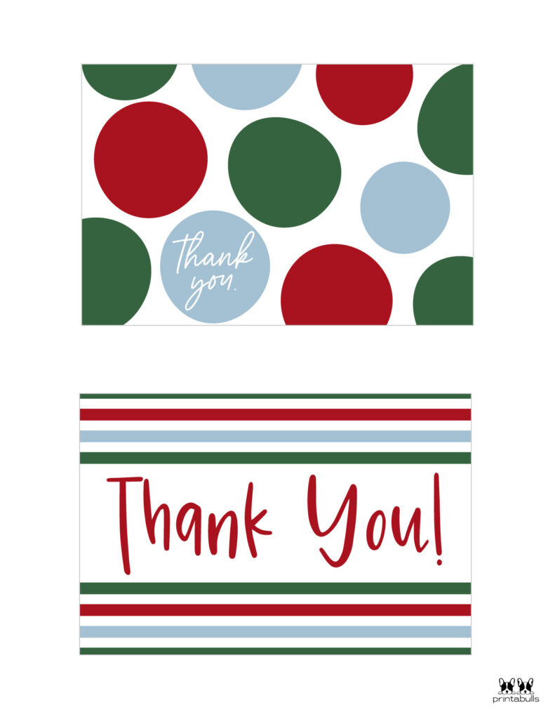 Christmas Thank You Cards - 25 Free Printable Cards | Printabulls pertaining to Holiday Thank You Cards Free Printable