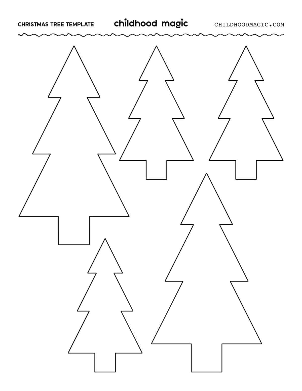 Christmas Tree Outline - Childhood Magic within Christmas Tree Printable