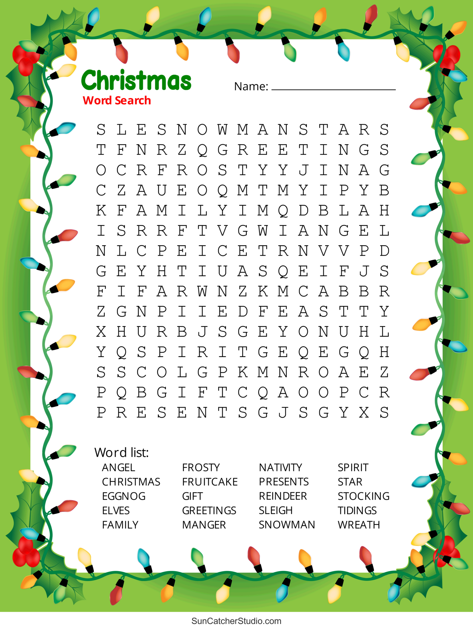 Christmas Word Search (Free Printable Pdf Puzzles) – Free for Adult Holiday Word Search Printable