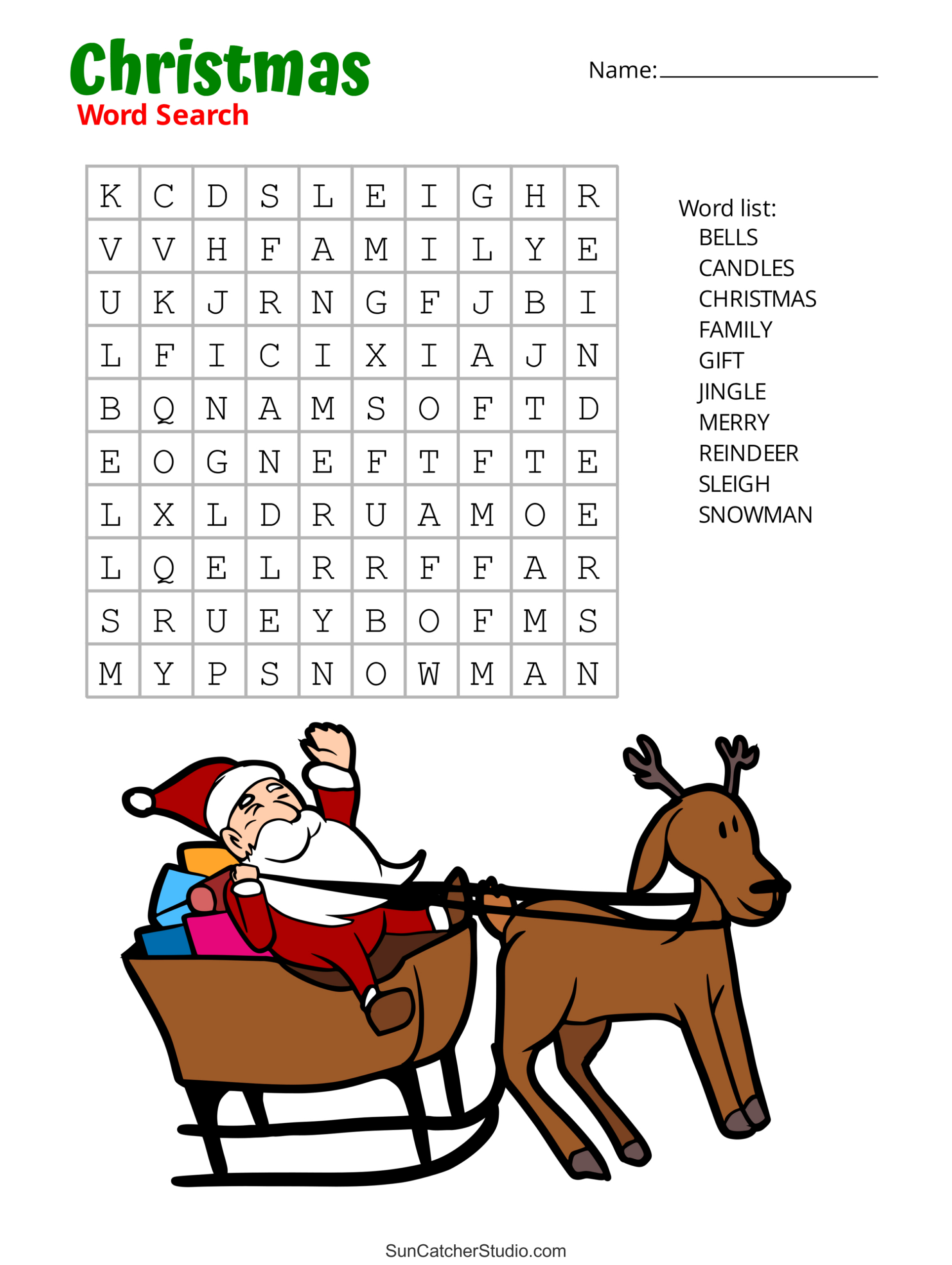 Christmas Word Search (Free Printable Pdf Puzzles) – Free for Kids Holiday Word Search Printable
