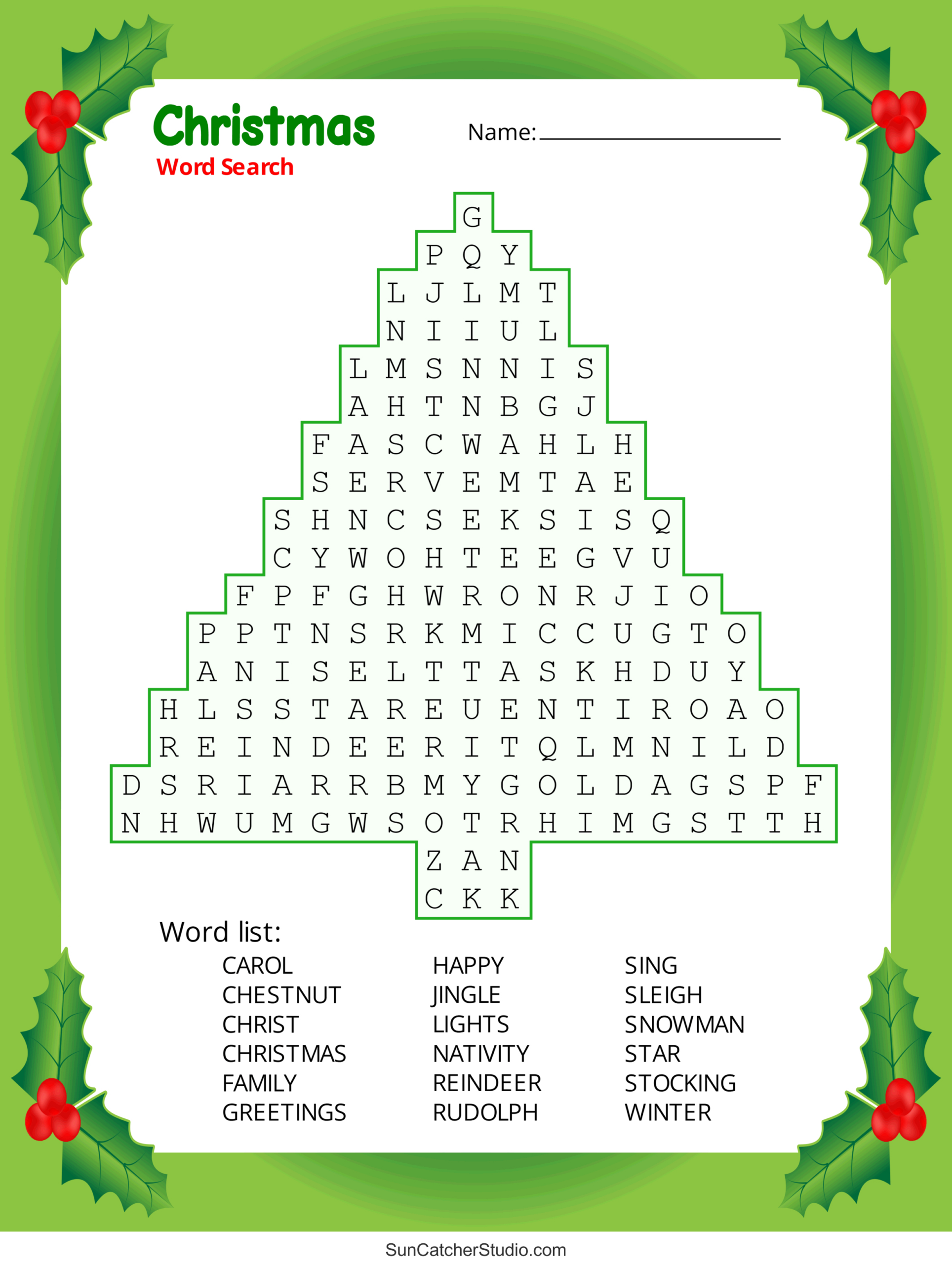 Christmas Word Search (Free Printable Pdf Puzzles) – Free pertaining to Kids Holiday Word Search Printable