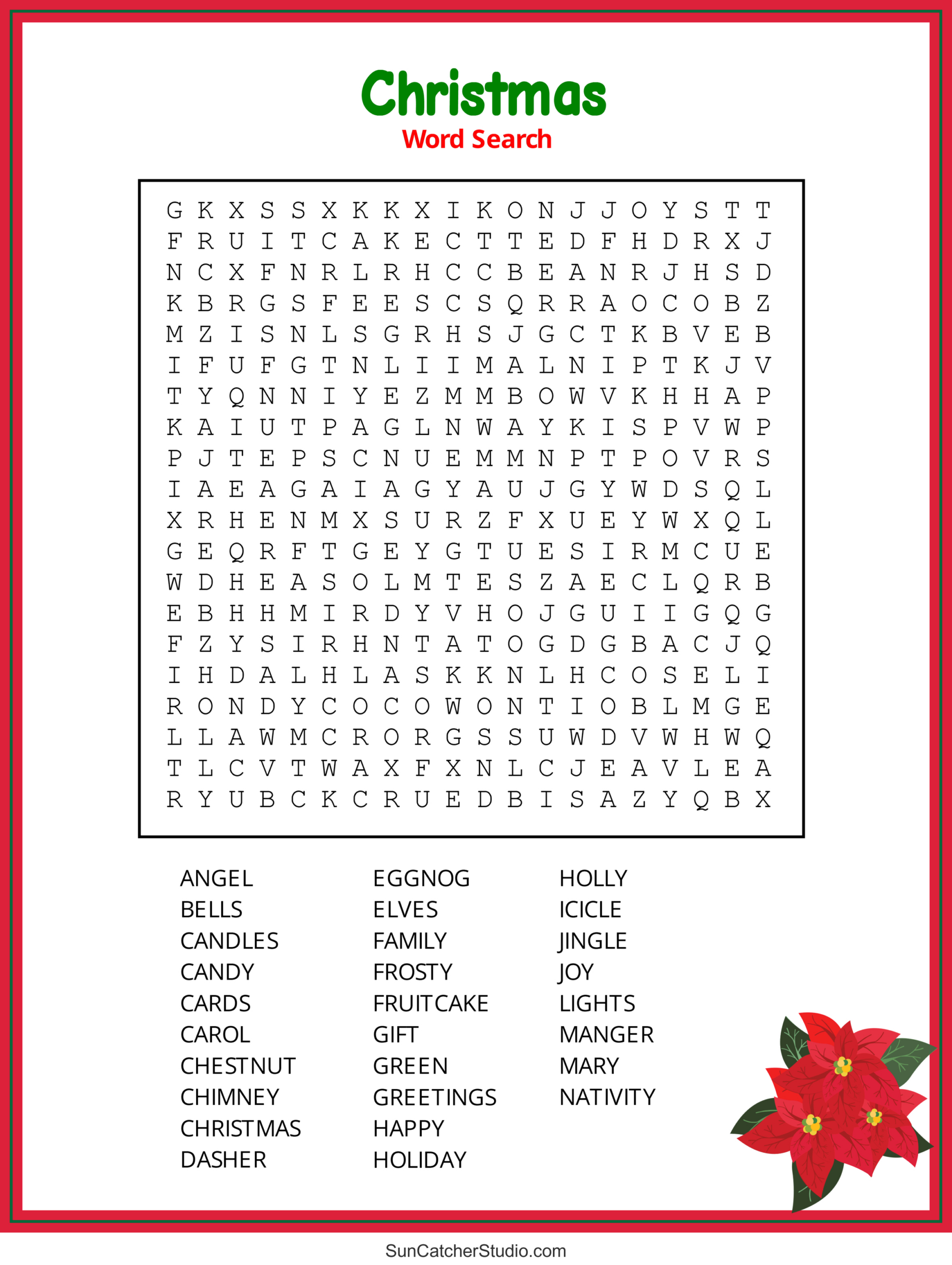 Christmas Word Search (Free Printable Pdf Puzzles) – Free within Hard Holiday Word Search Printable