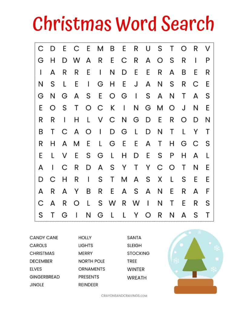 Christmas Word Search Printable (For Kids Or Adults) inside Free Printable Holiday Word Search Puzzles