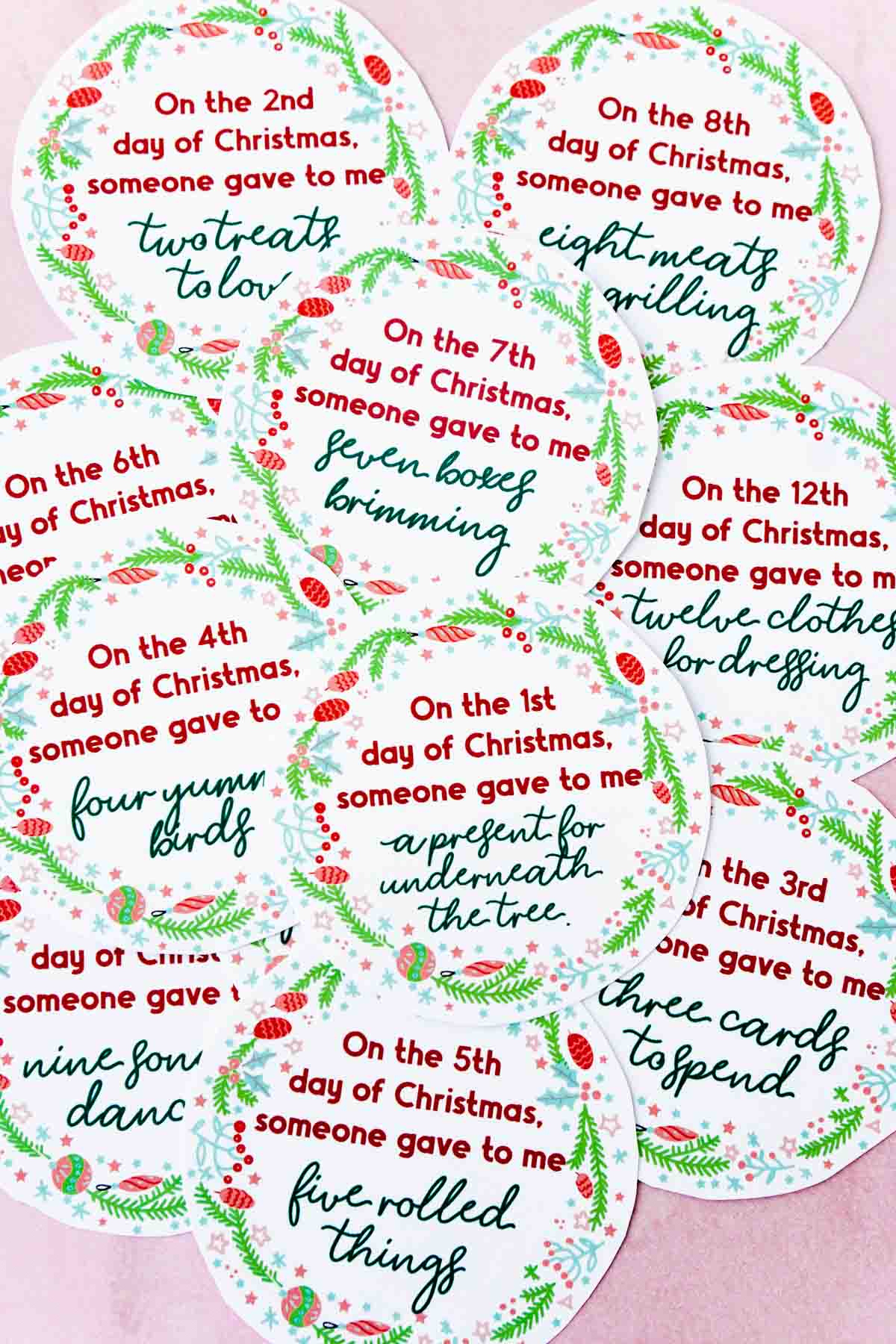 Creative 12 Days Of Christmas Gifts &amp;amp; Free Gift Tags - Play Party Plan within 12 Days Of Christmas Gift Tags Free Printable