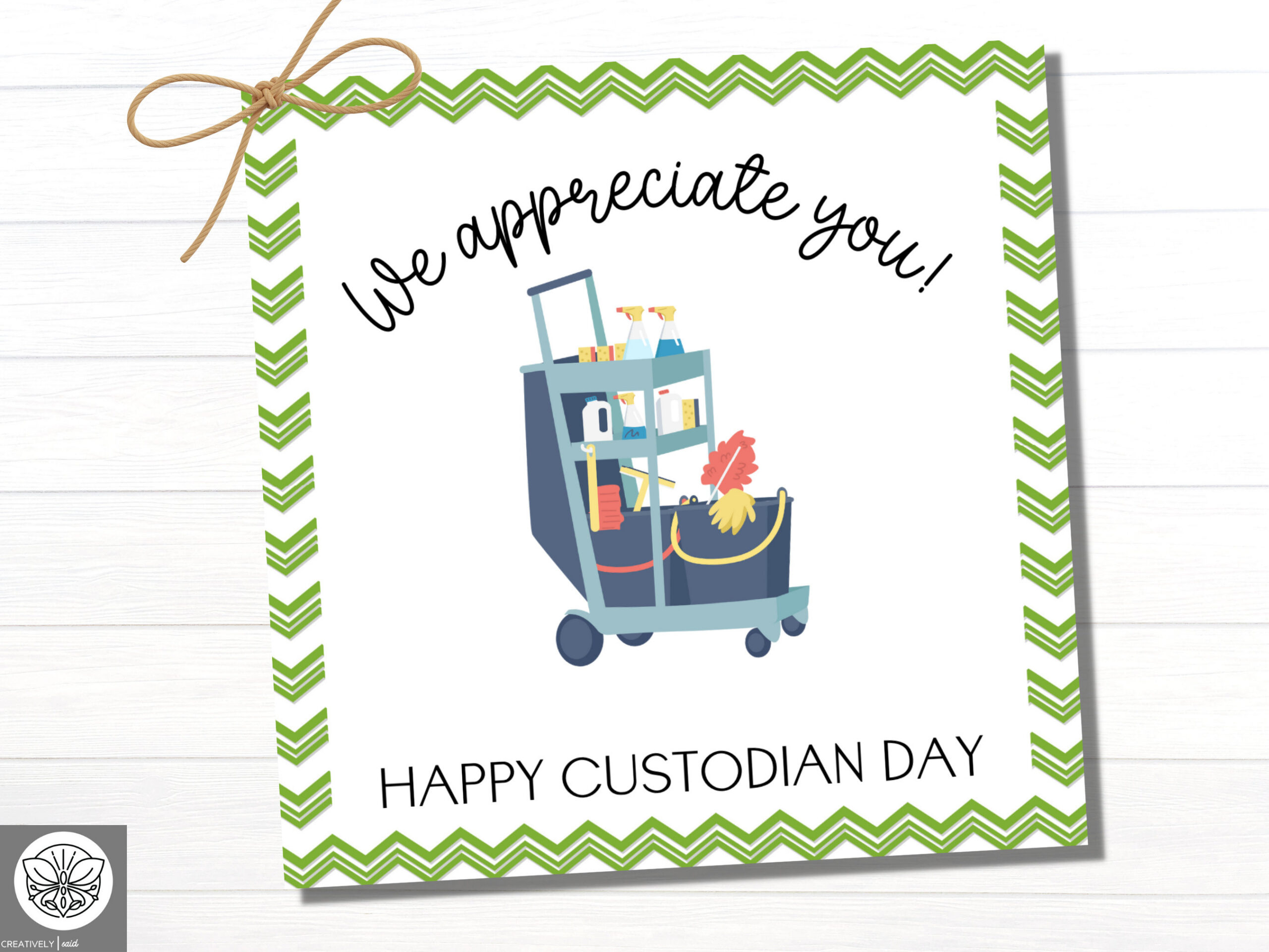 Custodian Appreciation Day Printable Gift Tag | Janitor Thank You throughout Free Printable Custodian Thank You Cards