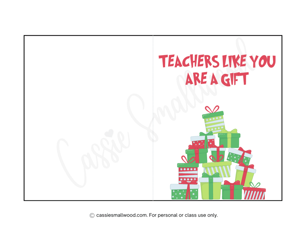 Cute &amp;amp; Funny Teacher Christmas Cards (Free Printable) - Cassie pertaining to Free Printable Christmas Card For Teacher