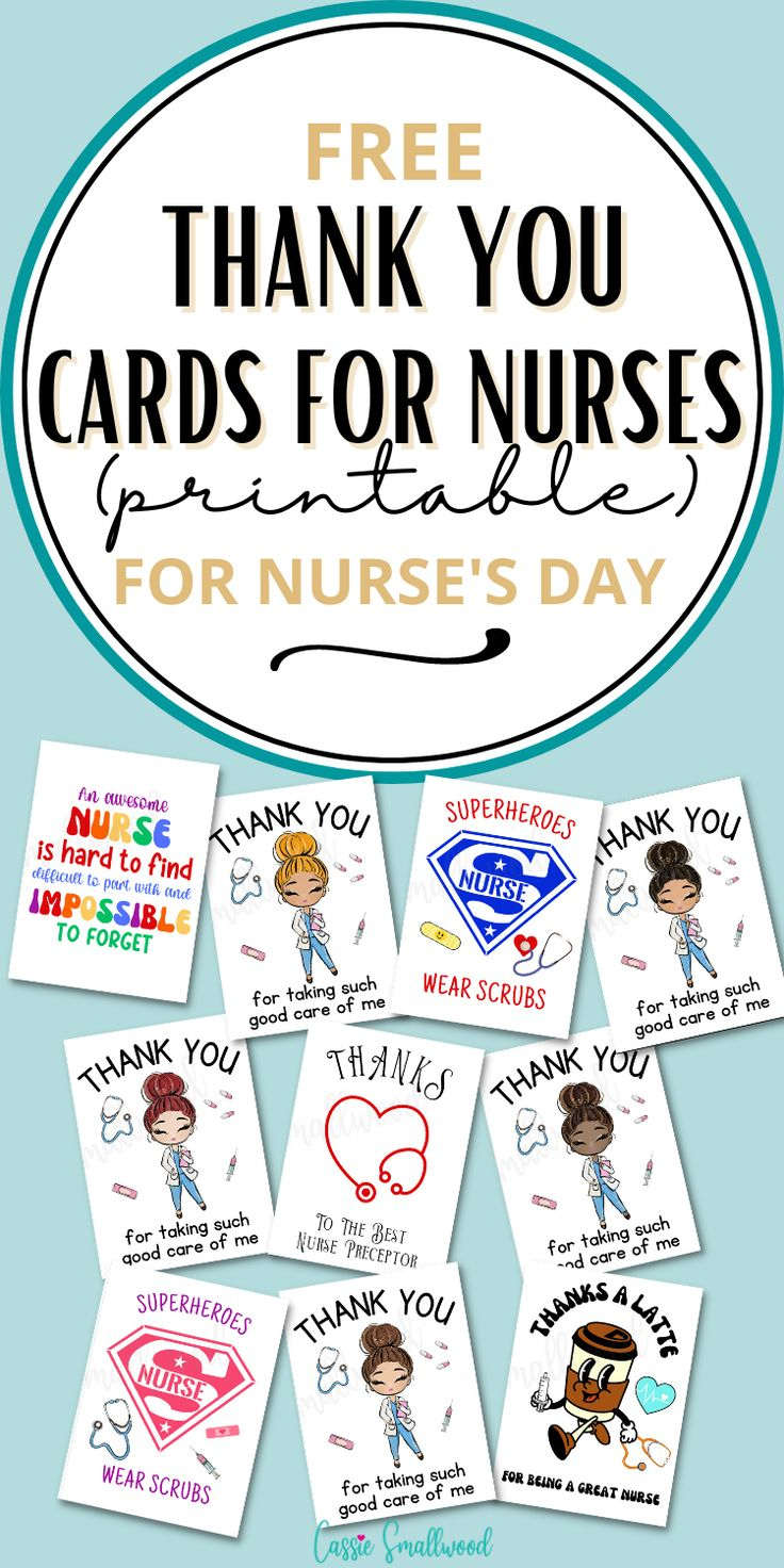 Cute Nurse Thank You Cards (Free Printable) with Printable Free Thank You Cards For Nurses