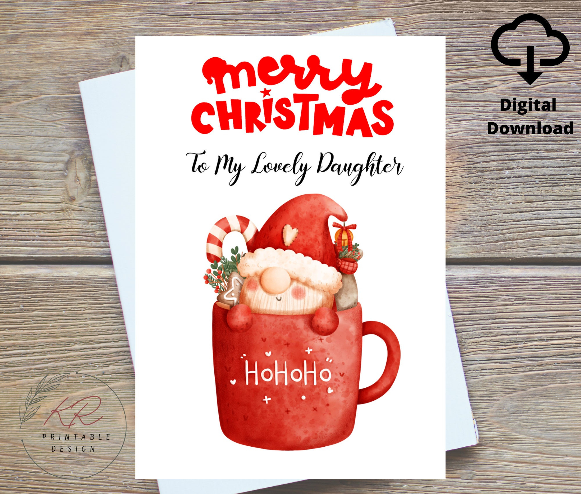Daughter Christmas Card Digital, Christmas Card For Daughter, Cute Daughter Christmas Card, Daughter Christmas Card, Digital Christmas Card throughout Printable Christmas Card For Daughter