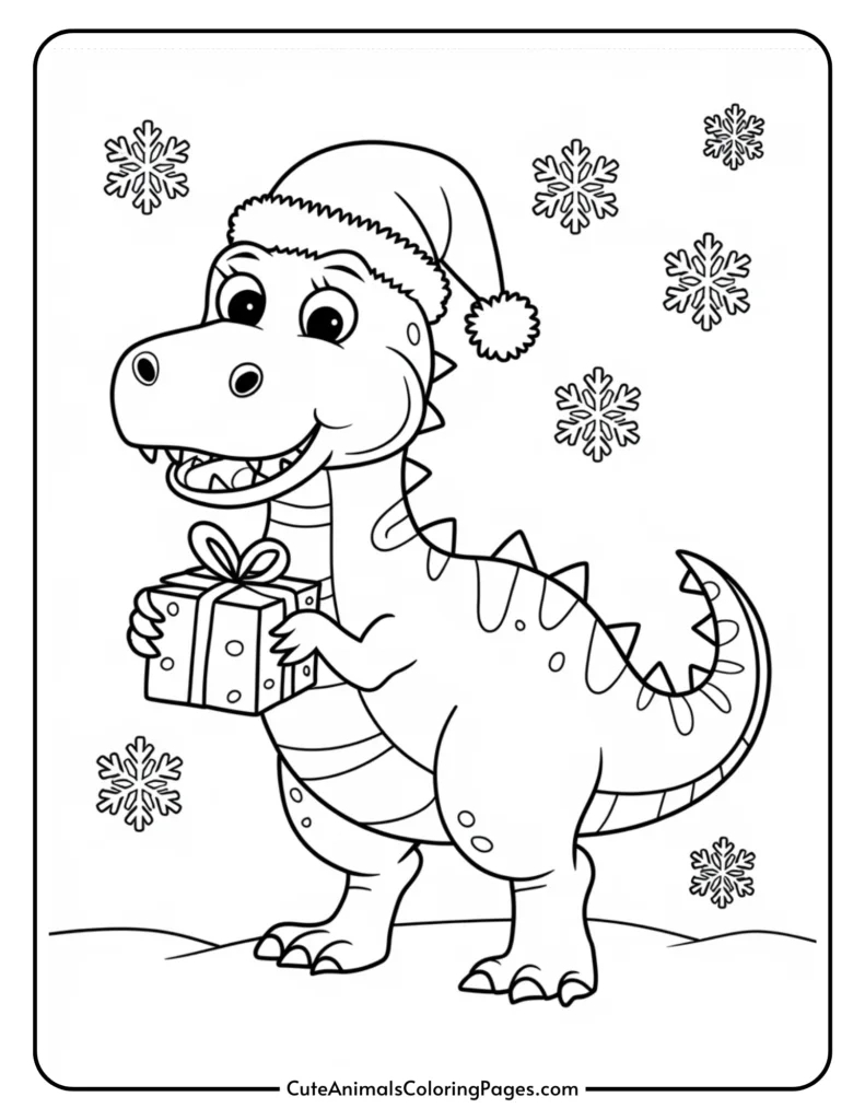 Dinosaur Christmas Coloring Pages (8 Free Printables) - Cute regarding Free Christmas Printable Coloring Pages