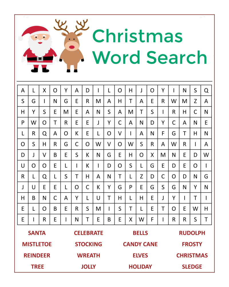 ☃️🎅🏼Santa&amp;#039;S Christmas Word Search Activity Page - Mama Likes This inside Christmas Holiday Word Search Printable Free