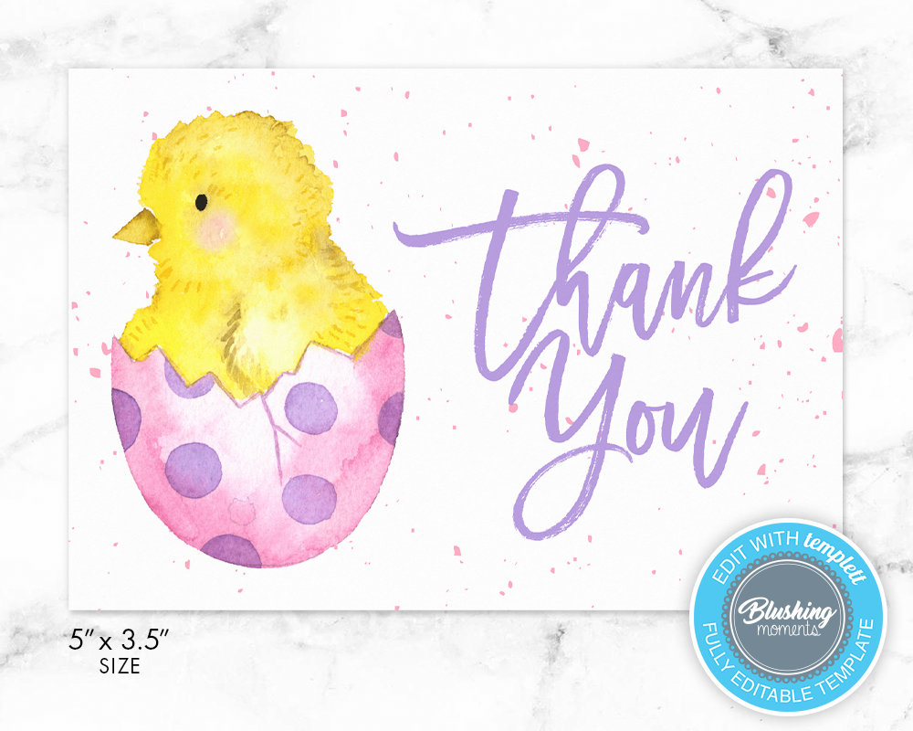 Easter Thank You Card, Printable Thank You Card, Easter Egg Thank with Easter Thank You Cards Printable