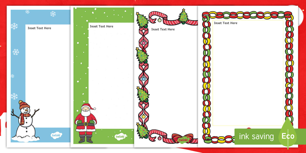 Editable A4 Christmas Card Insert Template with Free Printable Christmas Card Inserts