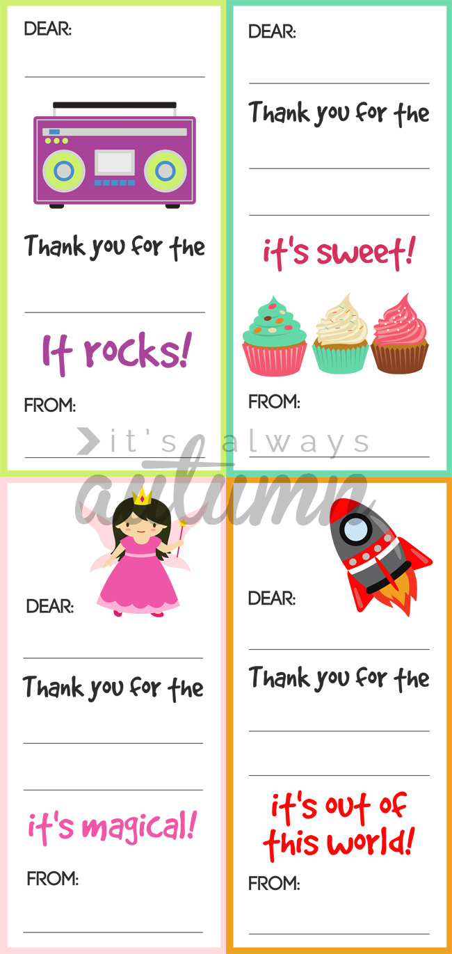 Fill In The Blank Thank You Note Printables For Kids - It&amp;#039;S Always for Blank Thank You Cards Printable For Kids