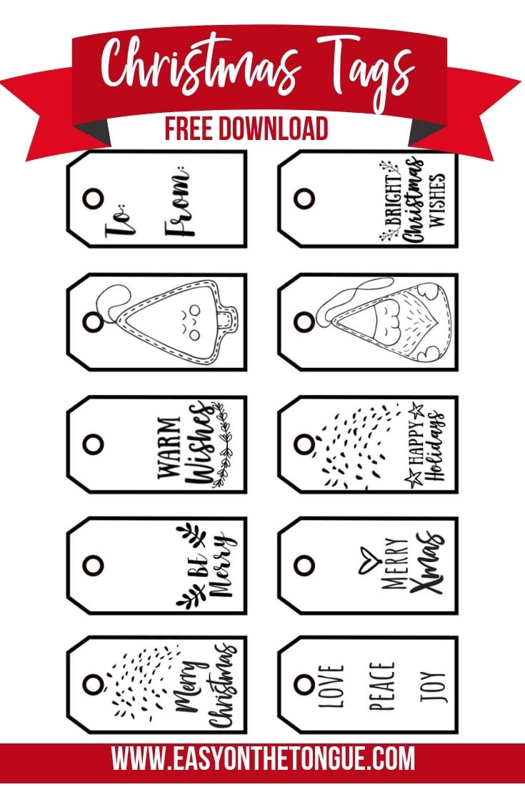 Free Black &amp;amp; White Christmas Gift Tags + A Download For You for Christmas Gift Tags Printable Black and White