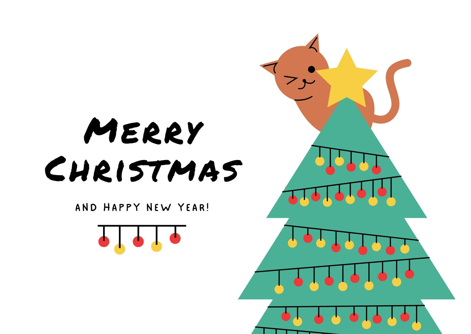 Free Cat Christmas Card Templates To Edit And Print | Canva pertaining to Printable Cat Christmas Card Digital Download