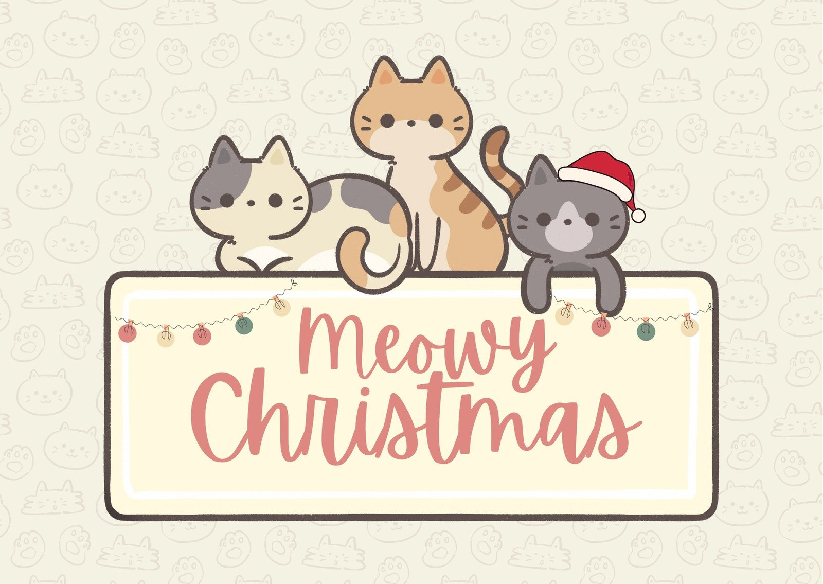 Free Cat Christmas Card Templates To Edit And Print | Canva within Printable Cat Christmas Card Digital Download