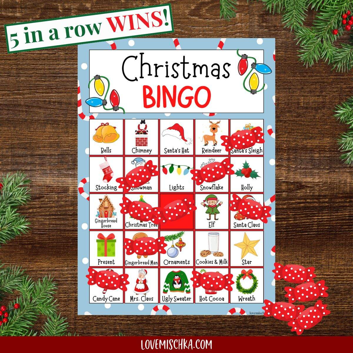Free Christmas Bingo Printable - Love Mischka intended for Christmas Bingo Printable