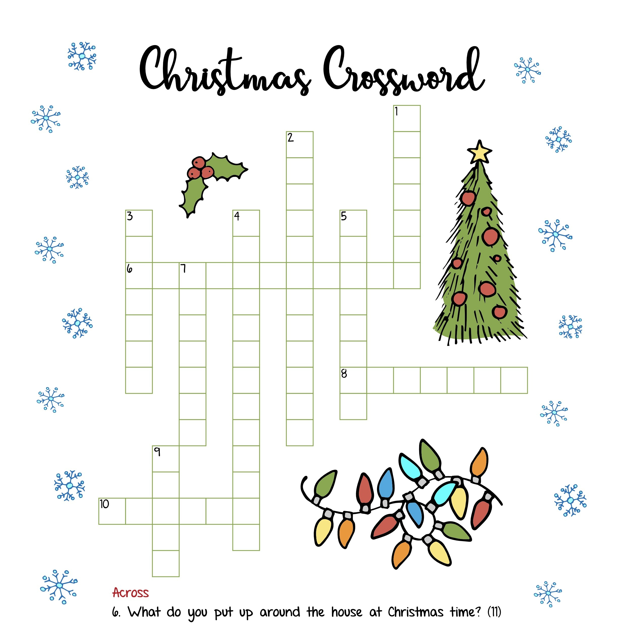 Free Christmas Printables – Crossword | Mama Geek with Christmas Printable Puzzles