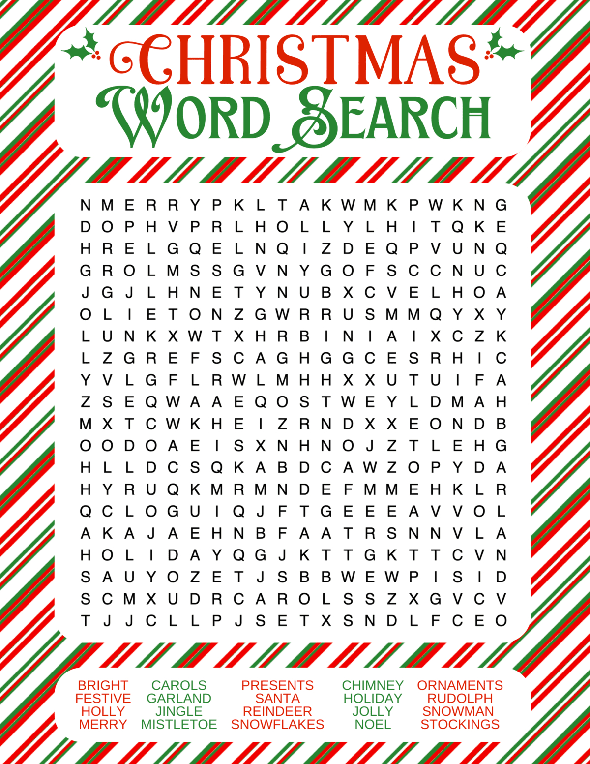 Free Christmas Word Search Printables For Kids And Adults in Christmas Word Search Free Printable
